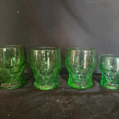Depression Glass Glass Tumblers (set of 4)