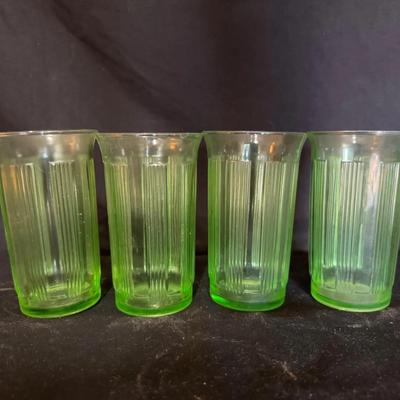 Uranium Glass Set of 4 Tumblers