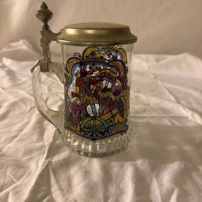 Red Coats Glass Beer Stein