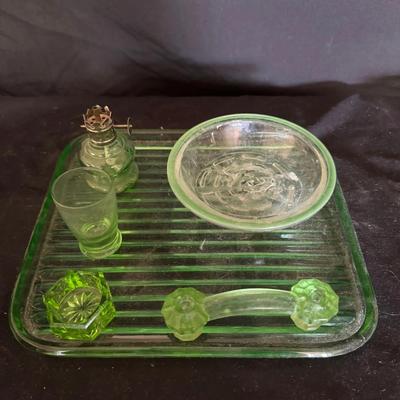 Depression Glass Assorted Glassware (Set of 7)