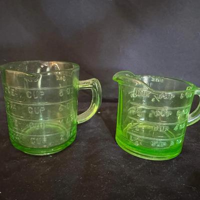 Uranium Glass Set of 2 Creamer Cups