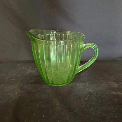 Uranium Glass Pitcher w/Handle