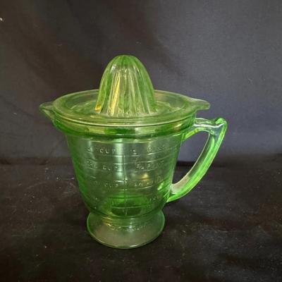 Uranium Glass Tall Juicer Dish