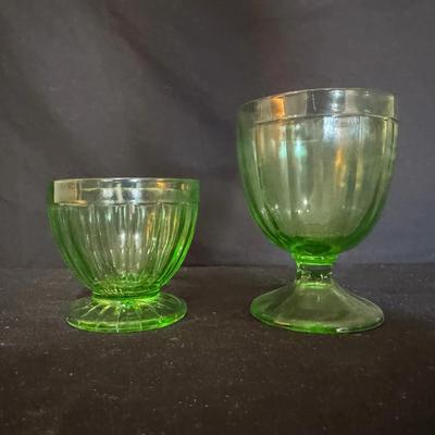 Uranium Glass Pair of Dessert Cups (Set of 2)