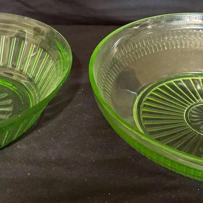Uranium Glass Pair of Bowls