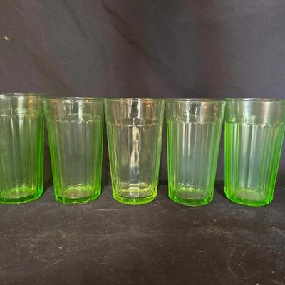 Uranium Glass Set of 5 Tumblers