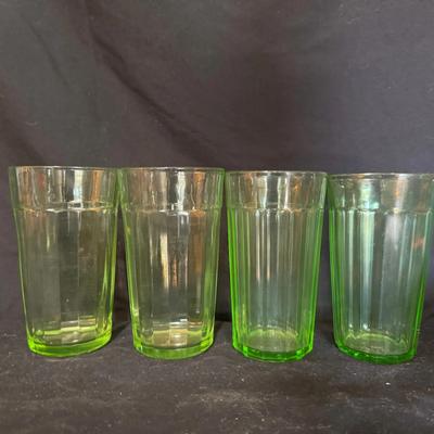 Uranium Glass Set of 4 Tumblers