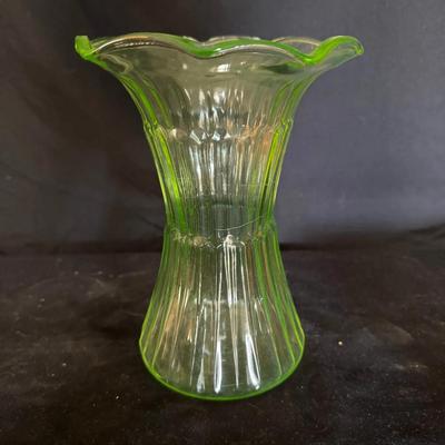 Uranium Glass Flower Vase