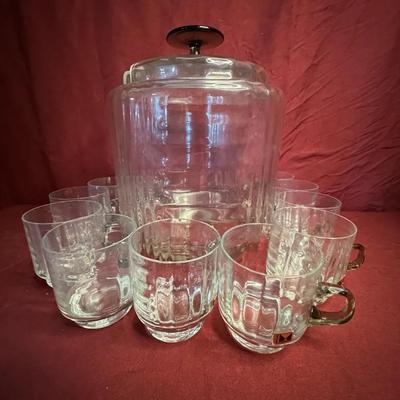 Dispenser with Mugs & Glasses”