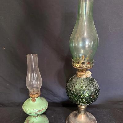 Depression Glass Oil Lanterns (Set of 2)