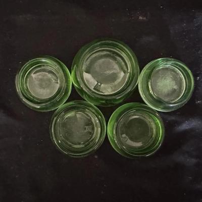 Uranium Glass Votive Candle Holders (Set of 5)