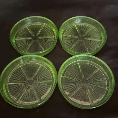 Uranium Glass Set of 4 Coasters