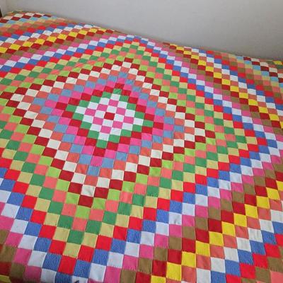 Vinatge Handmade Quilt And Coverlet
