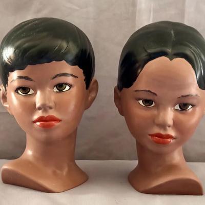Vintage Marwal Chalkware Busts