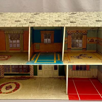 Vintage T. Cohn Metal Dollhouse And Furniture 