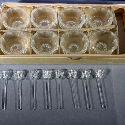 Vintage Salt Serving Bowls With Spoons 