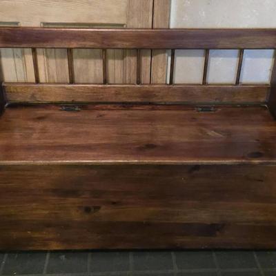 Vintage Deacons Bench With Storage