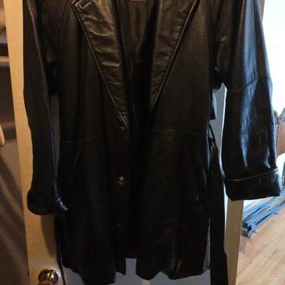 Womens Black Wilson's Leather Tie Waist Coat