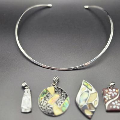 Lia Sophia Pendants And Abalone Pendant With Omega Necklace