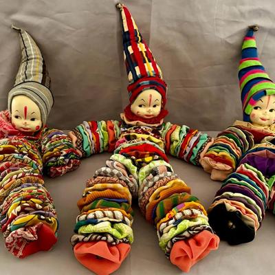 Vintage Yo-Yo Clown Dolls (3)
