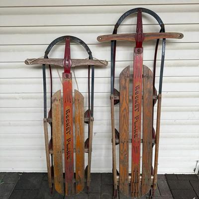 Two Vintage Rocket Planet Sleds 