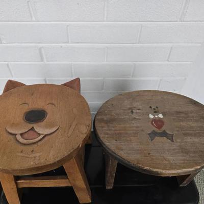 Small Cat And Bear Step Stools