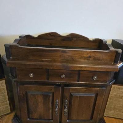 Vintage Stereo Cabinet With Equipment And Speakers 