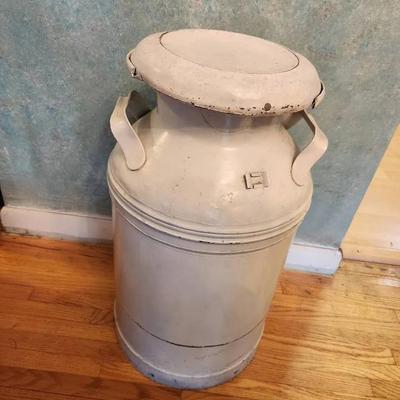 Vintage Milk Can White