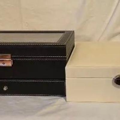 Jewelry Organizers /Storage Cases (2 Black & White Faux Leather)
