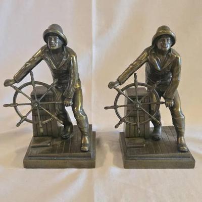 Brass Fisherman Bookends They That Go Down To The Sea In Ships