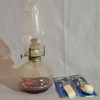 Vintage Oil Lamp With Extra Wicks