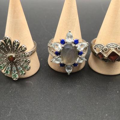 Natural Stones Rings Size 10