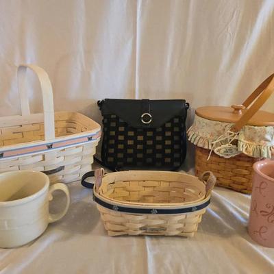 Longaburger Baskets, Purse And Mugs