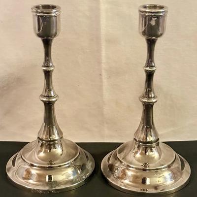 Pair Of Silverplate Towle Candle Stick Holders 