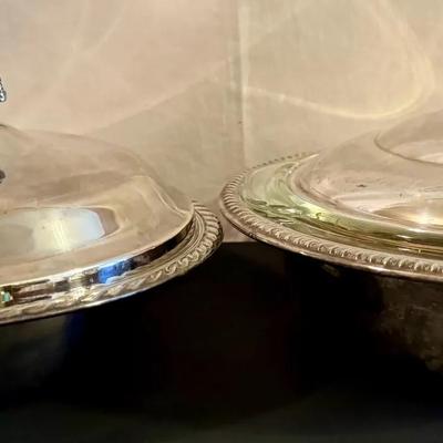 Vintage Silverplate Lidded Serving Bowl With Pyrex Glass Bowl Liner