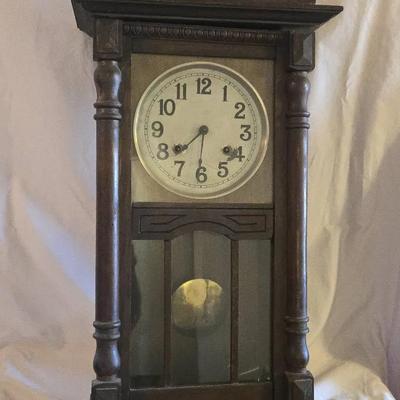Antique German Regulator Wall Clock Windup