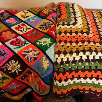 Handmade Afghan Blanket Lot 2