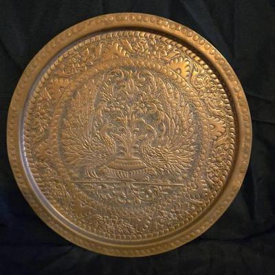 Vintage Copper Swan Wall Plate