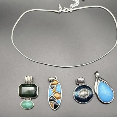 Lia Sophia Pendants (4) With 16" Chain Expandable To 19"