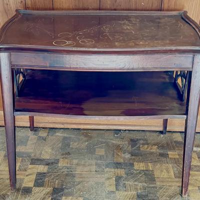 Vintage Tray Top End Table 