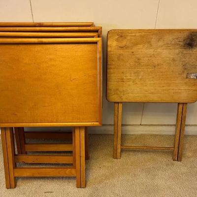 EFF168 Set Of Wood TV Dinner Trays 