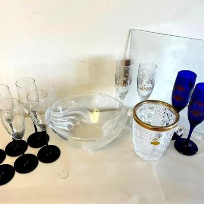 EFF009 Millennium NYE Stemware, Glass Serving Dishes & Vintage Crystal 