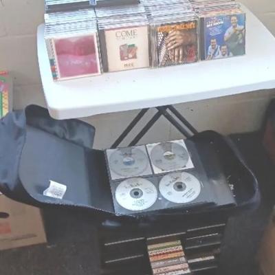 EFF055 Assorted CD's, CD Holder Case & Cassette Tape Box