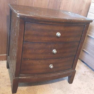 EFF151 3-Drawer Darkwood Nightstand 