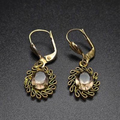 Smokey Topaz Earrings From Germany