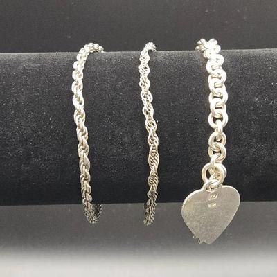 Silver Bracelets Lot Of 3