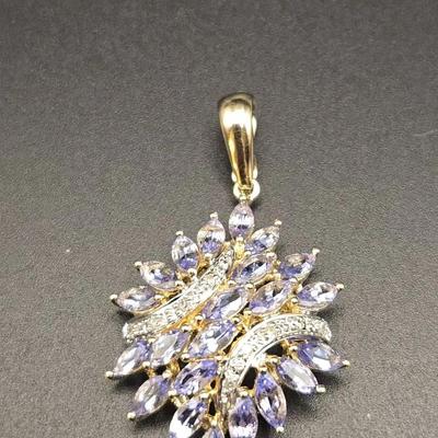 14K Tanzanite & Diamond Pendant
