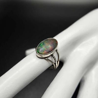Oval-cut Fire Opal Silver Ring