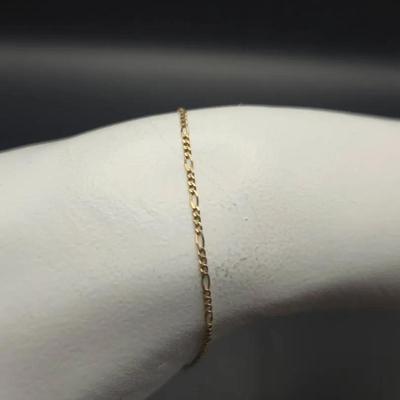 7" Figaro Link Bracelet, 14k From Italy 