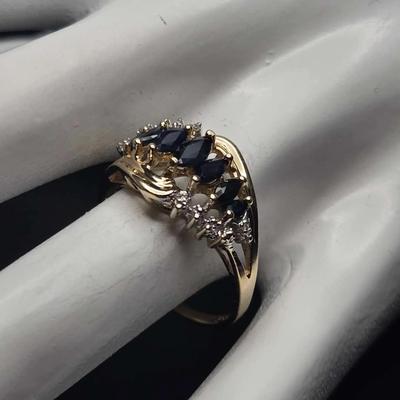 Sapphire And Diamond Ring Size 7.25